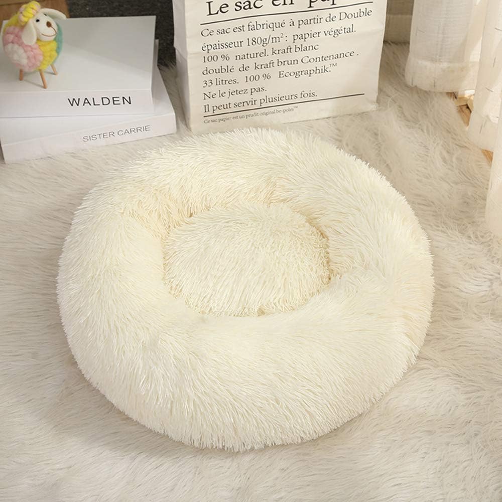 Bedsure Round Pet Bed – Cozy Comfort for Small Dogs and Cats, 20 Inches, Camel