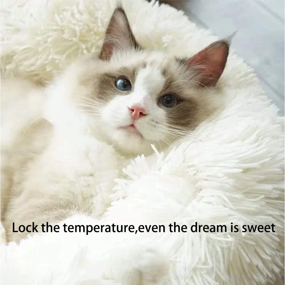 Bedsure Round Pet Bed – Cozy Comfort for Small Dogs and Cats, 20 Inches, Camel